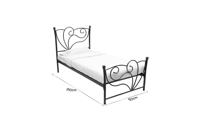 Letto barocco nero 90x190 VENEZIA