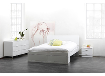 Letto matrimoniale design laccato bianco design 160x200 NOHA