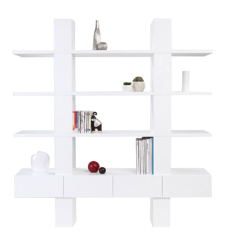 Libreria design laccata bianca  NATHAN