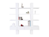Libreria design laccata bianca  NATHAN