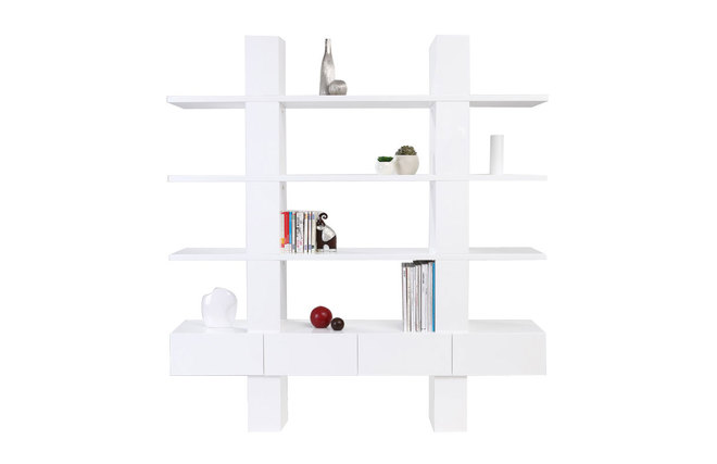 Libreria design laccata bianca  NATHAN