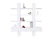 Libreria design laccata bianca  NATHAN