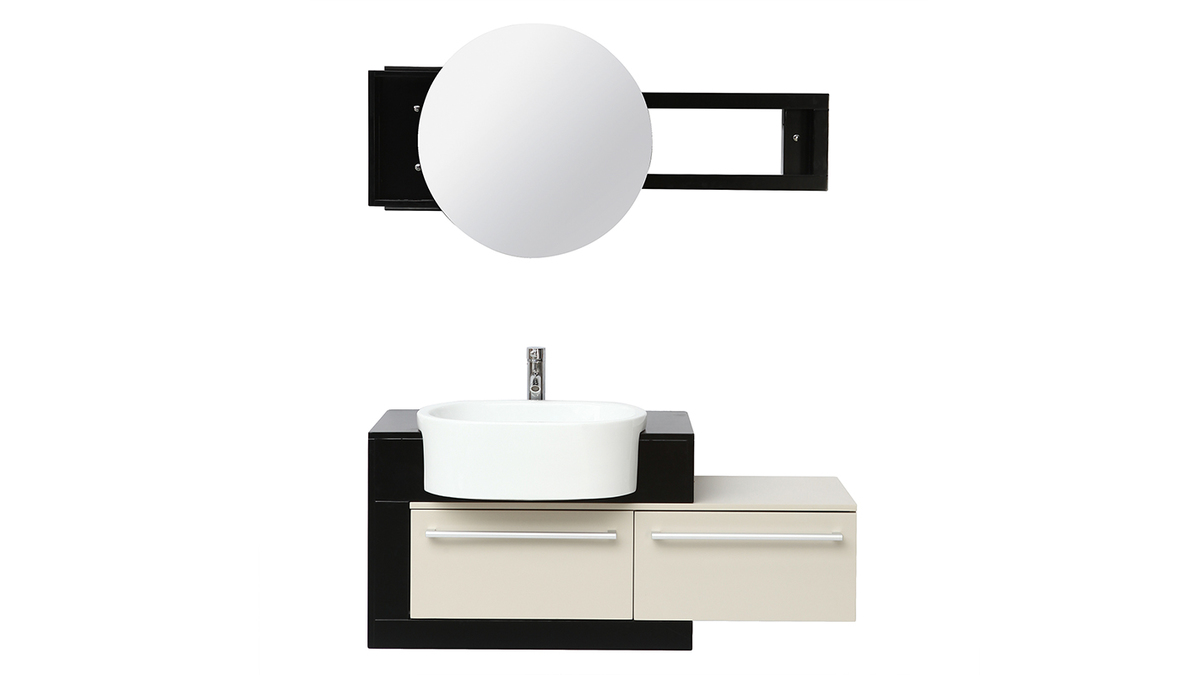 Mobile da bagno : lavabo mobile sottovasca mensola e specchio MARLO