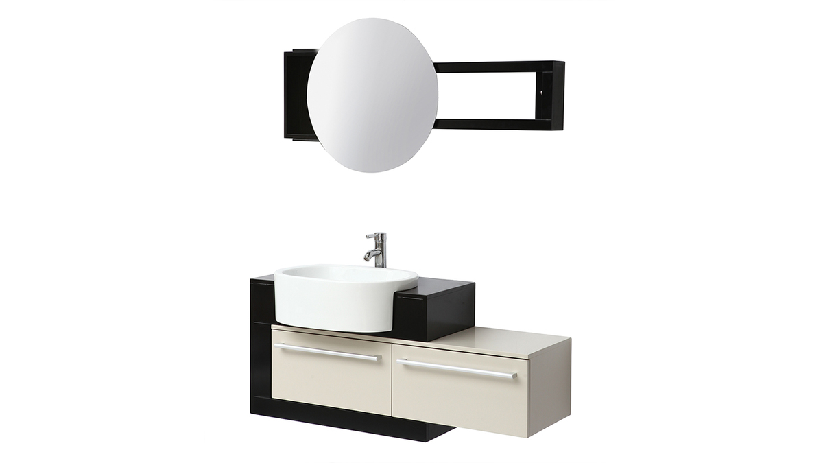 Mobile da bagno : lavabo mobile sottovasca mensola e specchio MARLO