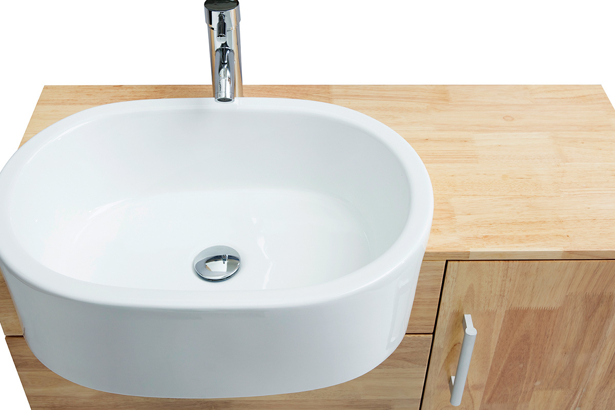 Mobile da bagno : lavabo, mobile  sottovasca, mensole e specchio  NIVAN