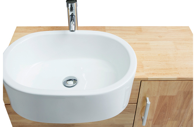 Mobile da bagno : lavabo, mobile  sottovasca, mensole e specchio  NIVAN