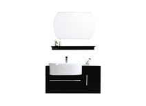 Mobile da bagno Sullivan : lavabo, mobile sottovasca, mensola e specchio. 