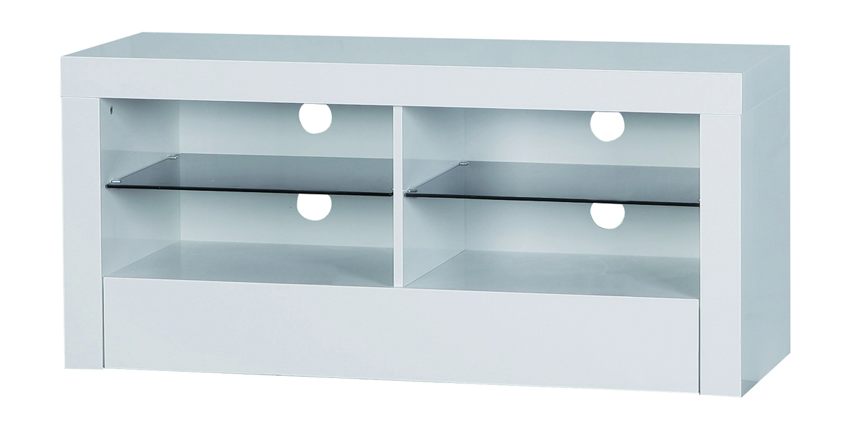 Mobile tv design bianco GLORIA 170cm, 4comparti e 1 cassetto 