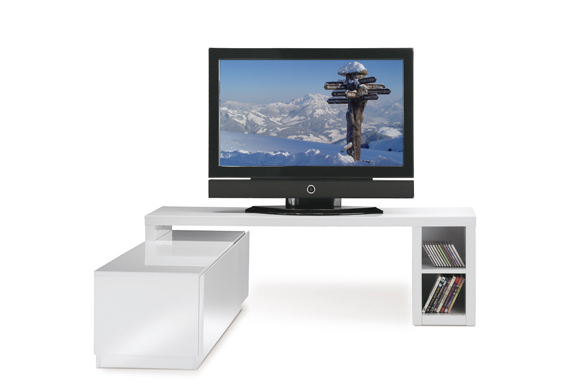 Mobile TV design laccato bianco TROYE