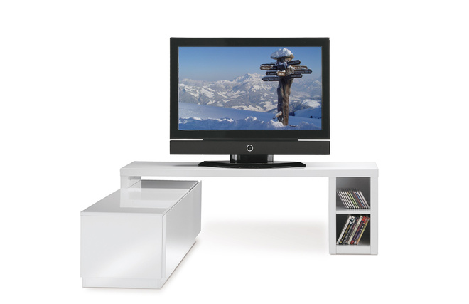Mobile TV design laccato bianco TROYE