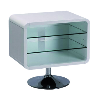 Mobile TV design laccato bianco vetro temperato 2 ripiani 60cm image 1