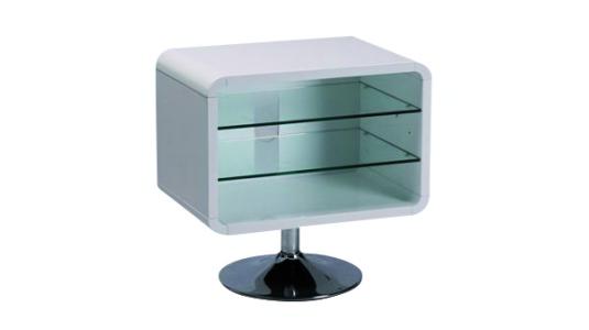 Mobile TV design laccato bianco vetro temperato 2 ripiani 60cm image 1
