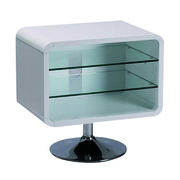 Mobile TV design laccato bianco vetro temperato 2 ripiani 60cm image pub1