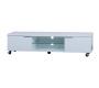 Mobile tv design LEA bianco 170cm con rotelle, 2 comparti e 2 cassetti image 1