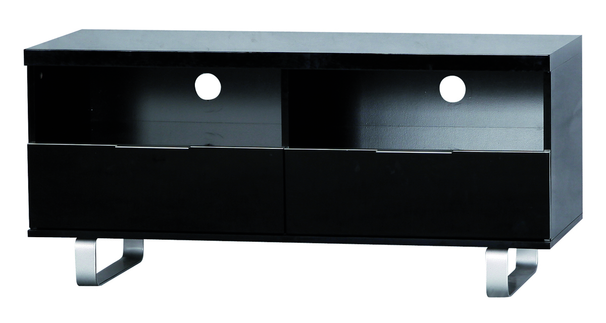 Mobile tv design LEA nero 120cm, 2 comparti e 2 cassetti