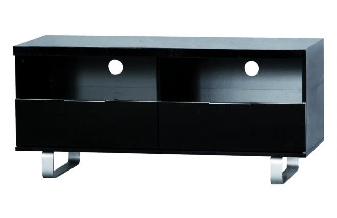 Mobile tv design LEA nero 120cm, 2 comparti e 2 cassetti