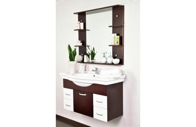 Mobili da bagno LISMORE : lavabo, mobile sottovasca e specchio