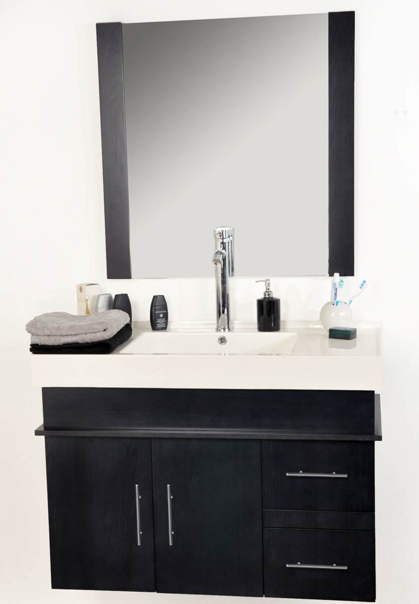 Mobili da bagno MANDURAH : lavabo, mobile sottovasca e specchio