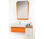 Mobili da bagno POP ARANCIONE : lavabo, mobile sottovasca e specchio