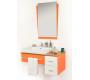 Mobili da bagno POP ARANCIONE : lavabo, mobile sottovasca e specchio
