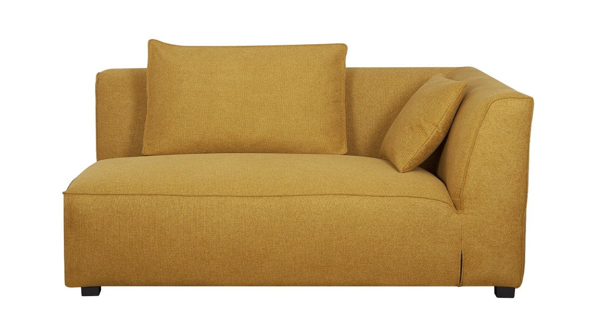 Modulo angolare destro per divano in tessuto giallo cumino PLURIEL