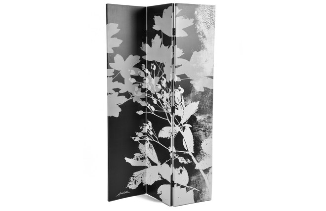 Paravento 3 ante legno e tessuto FLORA