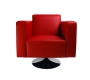 Poltrona Boston rosso bordeaux - girevole