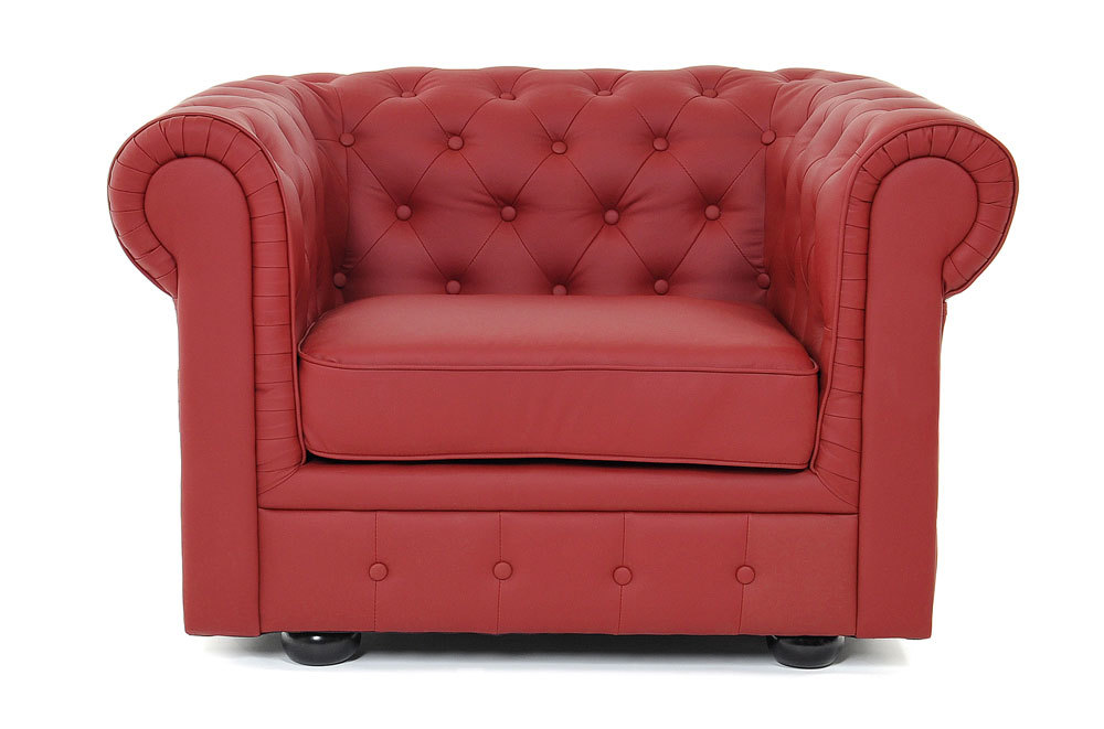 Poltrona  Chesterfield colore lampone