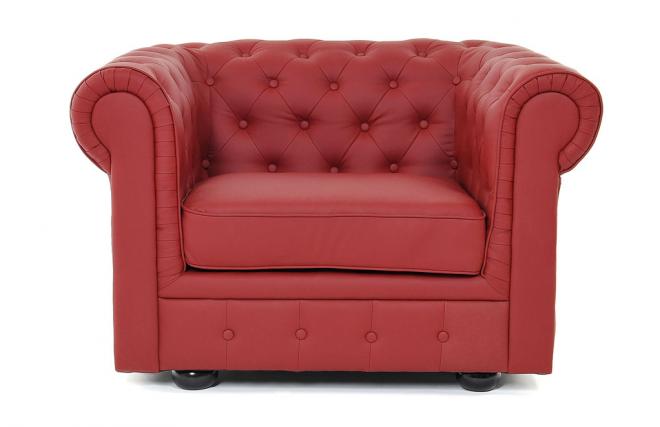 Poltrona  Chesterfield colore lampone