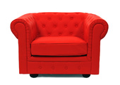 Poltrona  Chesterfield colore rosso