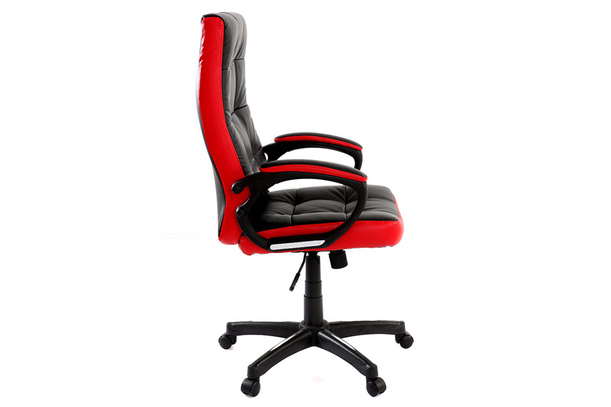 poltrona da ufficio design nera e rossa LORENZO