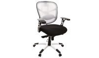 Poltrona da ufficio ergonomica nera e arancione UP TO YOU
