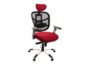 Poltrona da ufficio ergonomica nera e rossa, opzione appendi abiti  UP TO YOU