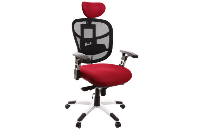 Poltrona da ufficio ergonomica nera e rossa, opzione appendi abiti  UP TO YOU