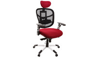 Poltrona da ufficio ergonomica nera e rossa, opzione appendi abiti  UP TO YOU