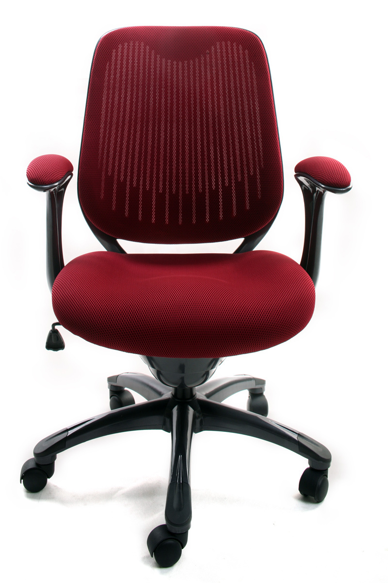 Poltrona da ufficio Tessuto maglia bordeaux Leni V1