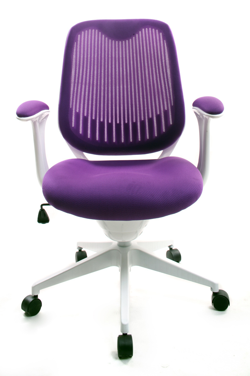 Poltrona da ufficio Tessuto maglia viola Leni V2