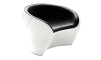 Poltrona design bianca e nera JAROD