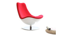 Poltrona design bianca e rossa TALY