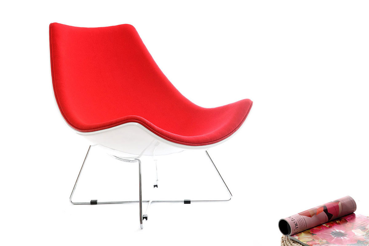 Poltrona design rossa e bianca HELIO 