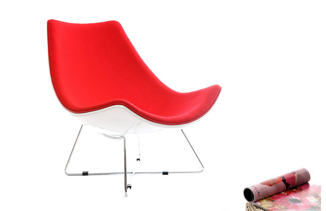 Poltrona design rossa e bianca HELIO 