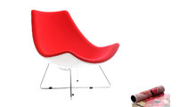 Poltrona design rossa e bianca HELIO 