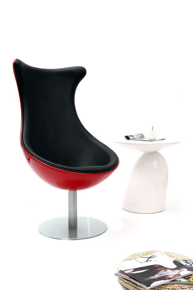 Poltrona design rossa e nera RAYNI