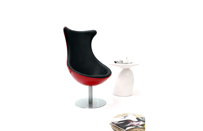 Poltrona design rossa e nera RAYNI