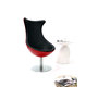 Poltrona design rossa e nera RAYNI