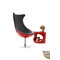 Poltrona design rossa e nera RAYNI
