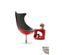Poltrona design rossa e nera RAYNI