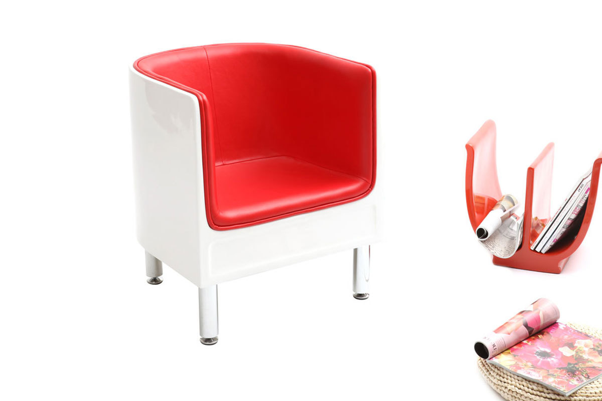 Poltrona design rossa et bianca MIKY