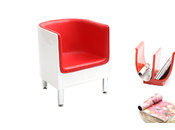 Poltrona design rossa et bianca MIKY