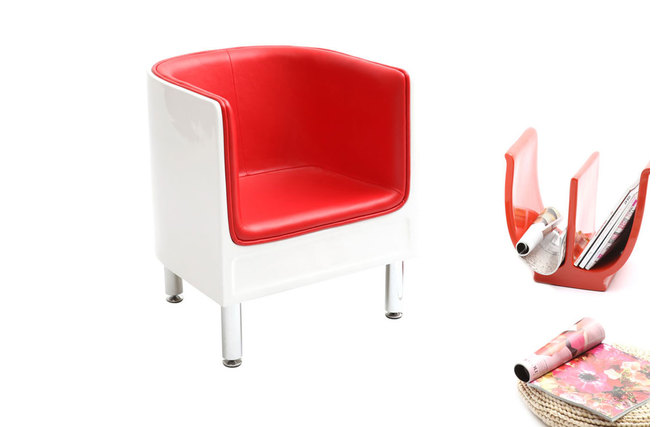 Poltrona design rossa et bianca MIKY